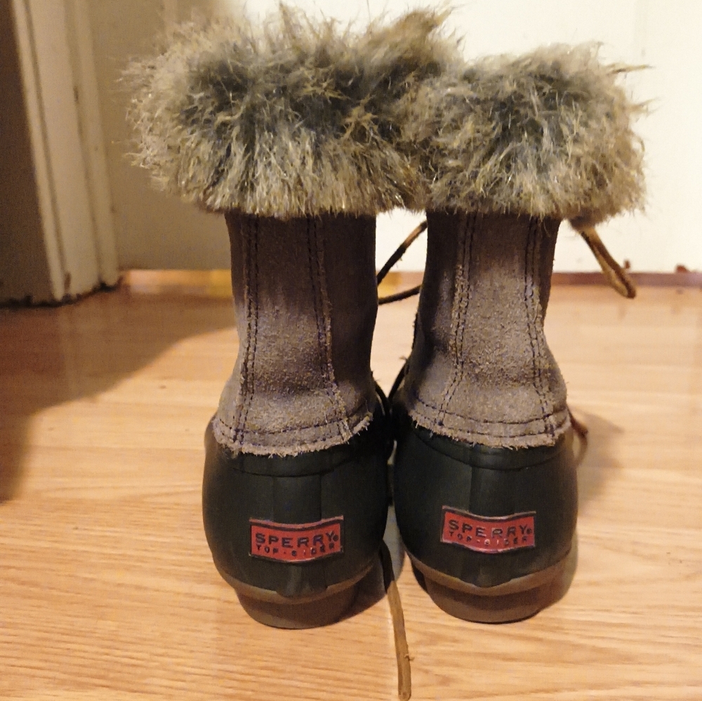 Sperry top-sider faux fur lined waterproof duck boots with leather laces - Picture 7 of 11